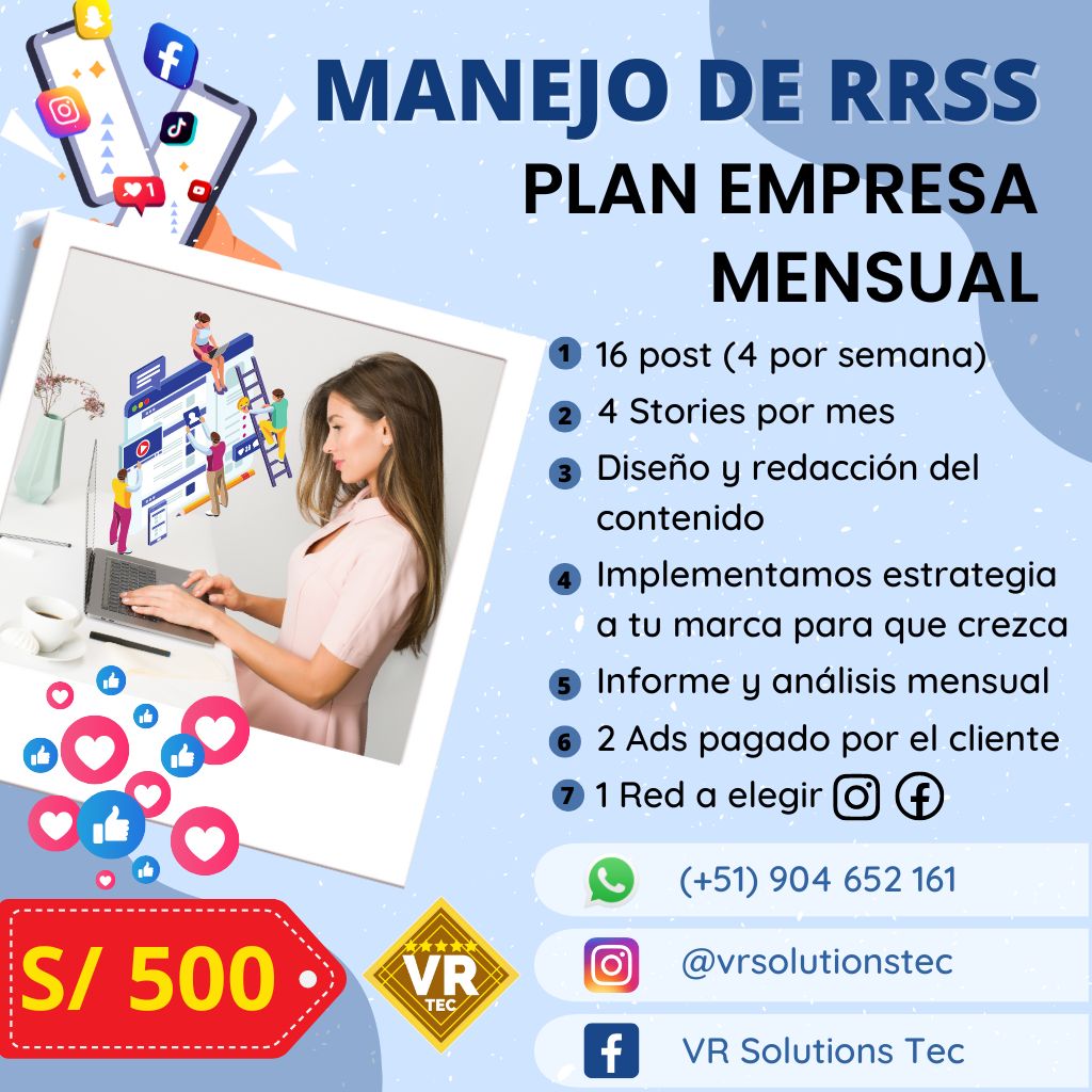 Plan Empresa Mensual RRSS